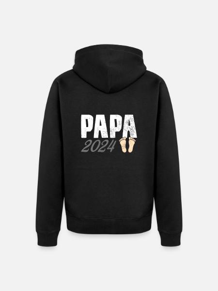 Papa 2024 - Unisex Premium Bio Zip Hoodie - Schwarz