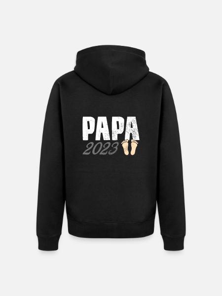 Papa 2023 - Unisex Premium Bio Zip Hoodie - Schwarz