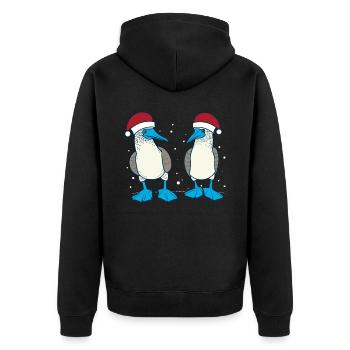 Blue-footed booby Christmas - Unisex Premium Organic Zip Hoodie - black - Back - Nico (187cm)