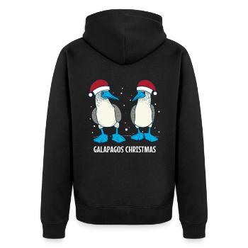 Galapagos Christmas - Unisex Premium Bio Zip Hoodie - Schwarz - Hinten - Nico (187cm)