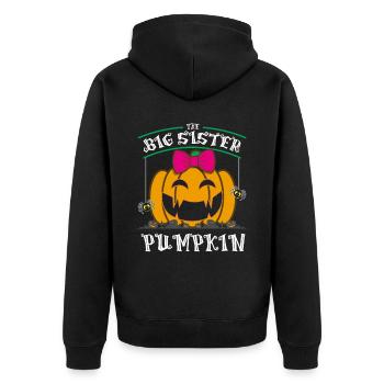 La grande sœur citrouille - Veste à capuche bio Premium Unisexe - noir - Dos - Nico (187cm)
