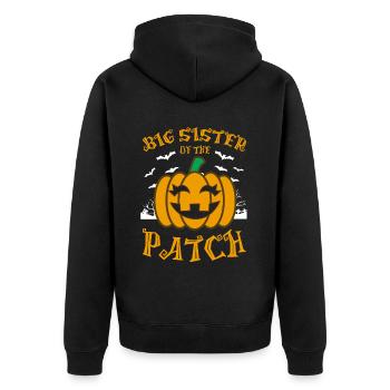 Big Sister Of the Patch - Unisex Premium Organic Zip Hoodie - black - Back - Nico (187cm)