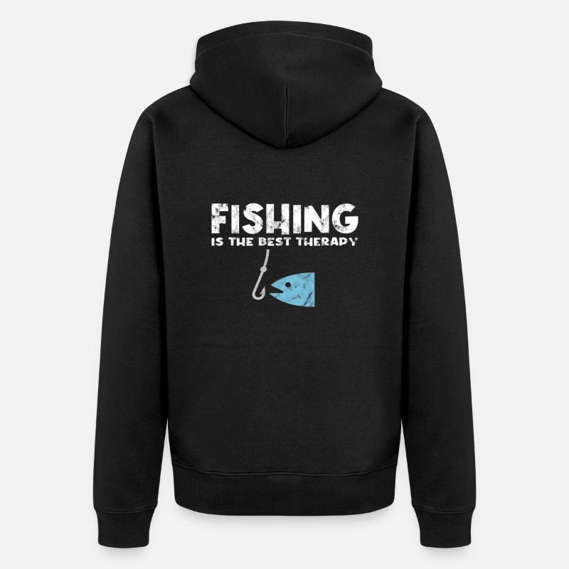 Dicton de pêche - Veste à capuche bio Premium Unisexe - noir