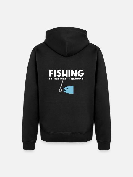 Fishing Saying - Unisex Premium Organic Zip Hoodie - black