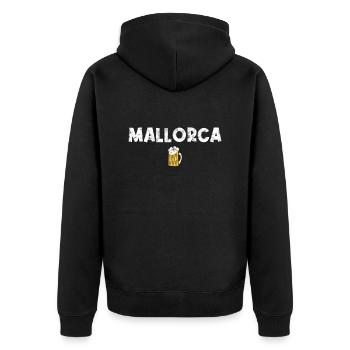 Mallorca - Unisex Premium Bio Zip Hoodie - Schwarz - Hinten - Nico (187cm)