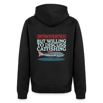 Pêcheur Poisson-Chat Pêche Pêche Poisson Cadeau - Veste à capuche bio Premium Unisexe - noir - Dos - Nico (187cm)