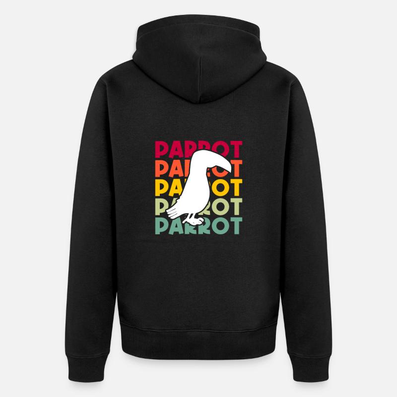 Perroquet Rétro - Veste à capuche bio Premium Unisexe - noir