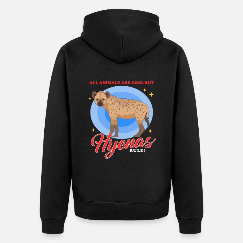 Hyäne Tüpfelhyäne Hyänen Geschenk - Unisex Premium Bio Zip Hoodie - Schwarz