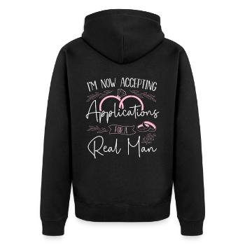 Happy Divorce Party I'm Now - Unisex Premium Organic Zip Hoodie - black - Back - Nico (187cm)
