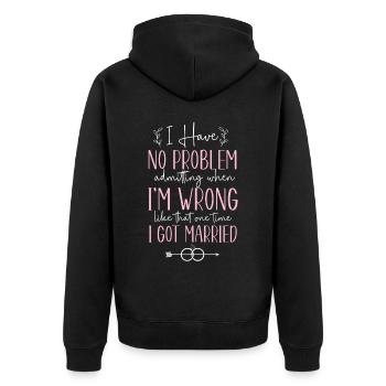 Happy Divorce Party I Have No - Unisex Premium Organic Zip Hoodie - black - Back - Nico (187cm)