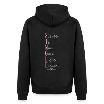 Le stress de la fête de divorce heureuse est maintenant - Veste à capuche bio Premium Unisexe - noir - Dos - Nico (187cm)
