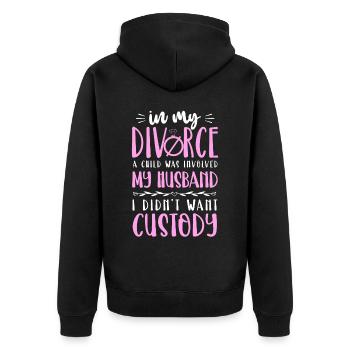 Happy Divorce Party dans mon divorce - Veste à capuche bio Premium Unisexe - noir - Dos - Nico (187cm)