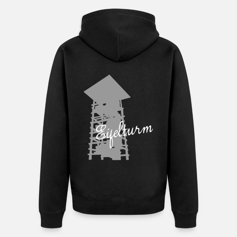 Eifel Eifeler Aussichtsturm Eifler - Unisex Premium Bio Zip Hoodie - Schwarz