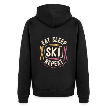 Manger dormir Ski Répéter - Veste à capuche bio Premium Unisexe - noir - Dos - Nico (187cm)