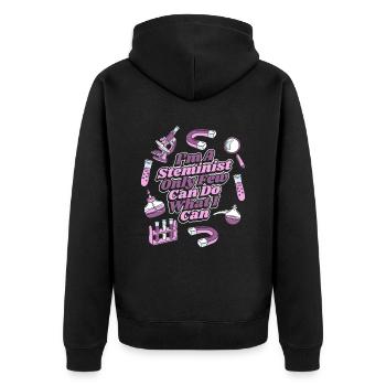 Nur wenige können das, was ich kann Wissenschaftler MINT - Unisex Premium Bio Zip Hoodie - Schwarz - Hinten - Nico (187cm)