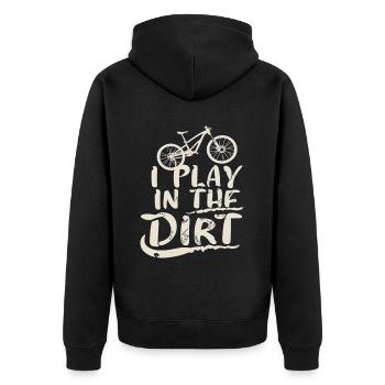 VTT Je joue dans la terre - Veste à capuche bio Premium Unisexe - noir - Dos - Nico (187cm)