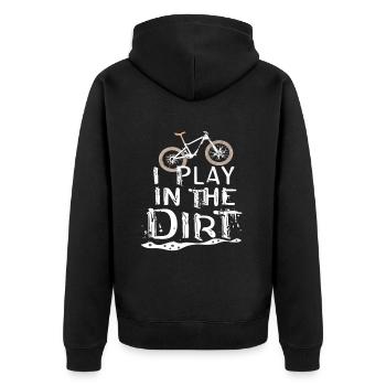 VTT Je joue dans la terre - Veste à capuche bio Premium Unisexe - noir - Dos - Nico (187cm)