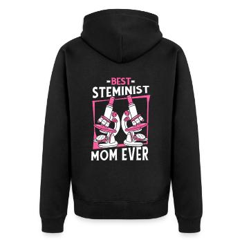 Best Steminist Mom Ever Scientist Empowering - Unisex Premium Organic Zip Hoodie - black - Back - Nico (187cm)