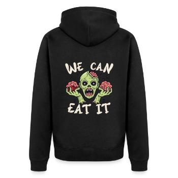 We Can Eat It Zombie Halloween Zombies - Unisex Premium Bio Zip Hoodie - Schwarz - Hinten - Nico (187cm)