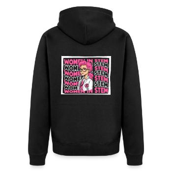 Frauen im MINT-Bereich MINT-Wissenschaftlerin stärkt Frauen - Unisex Premium Bio Zip Hoodie - Schwarz - Hinten - Nico (187cm)