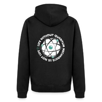 Physik Phyiker Lustig Quantenphysik - Unisex Premium Bio Zip Hoodie - Schwarz - Hinten - Nico (187cm)