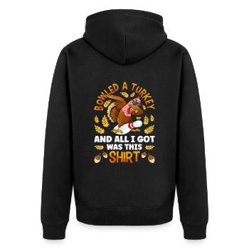 Thanksgiving Bowl Bowler Strike Pin Sport Bowling - Veste à capuche bio Premium Unisexe - noir - Dos - Nico (187cm)