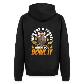 Thanksgiving bol bowler strike pin sport bowling - Veste à capuche bio Premium Unisexe - noir - Dos - Nico (187cm)