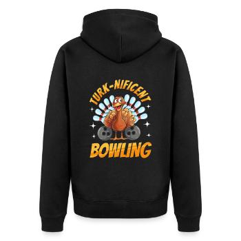 Thanksgiving Bowl Bowler Strike Pin Sport Bowling - Veste à capuche bio Premium Unisexe - noir - Dos - Nico (187cm)