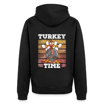 Thanksgiving Bowl Bowler Strike Pin Sport Bowling - Veste à capuche bio Premium Unisexe - noir - Dos - Nico (187cm)