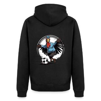 La Turquie joue au football pour les joueurs de football de Thanksgiving - Veste à capuche bio Premium Unisexe - noir - Dos - Nico (187cm)