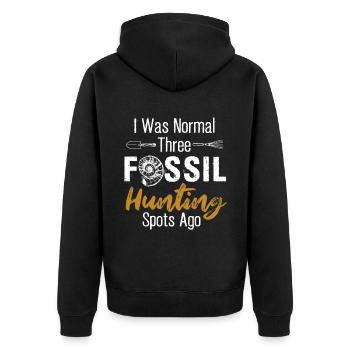 Fossils, paleontologist, fossil collector, - Unisex Premium Organic Zip Hoodie - black - Back - Nico (187cm)