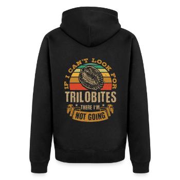 Fossils, paleontologist, fossil collector, - Unisex Premium Organic Zip Hoodie - black - Back - Nico (187cm)