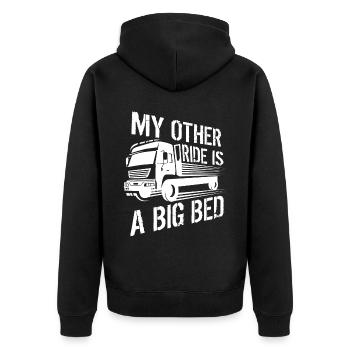 Camion Machine à plateau Véhicule cargo - Veste à capuche bio Premium Unisexe - noir - Dos - Nico (187cm)