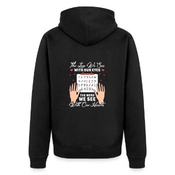 Braille Braille Blind Gift - Veste à capuche bio Premium Unisexe - noir - Dos - Nico (187cm)