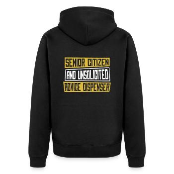 Retraités Pension Citoyens - Veste à capuche bio Premium Unisexe - noir - Dos - Nico (187cm)