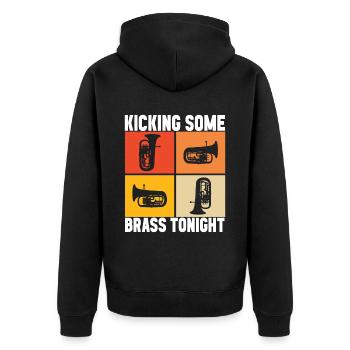 Euphonium baritone tenor horn - Unisex Premium Organic Zip Hoodie - black - Back - Nico (187cm)