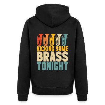 Euphonium baryton cor ténor - Veste à capuche bio Premium Unisexe - noir - Dos - Nico (187cm)