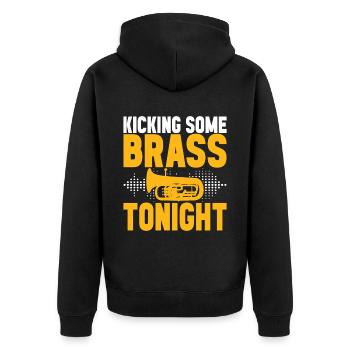 Euphonium baryton cor ténor - Veste à capuche bio Premium Unisexe - noir - Dos - Nico (187cm)