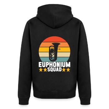 Euphonium Bariton Tenorhorn - Unisex Premium Bio Zip Hoodie - Schwarz - Hinten - Nico (187cm)