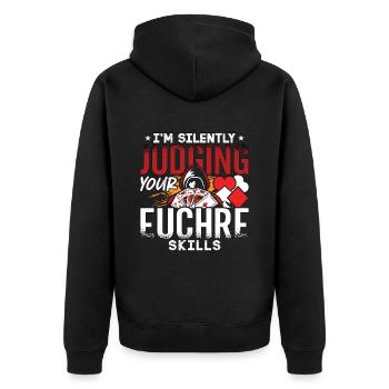 Euchre Je juge silencieusement ton jeu de cartes Euchre - Veste à capuche bio Premium Unisexe - noir - Dos - Nico (187cm)