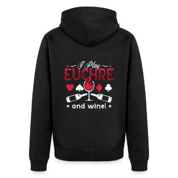 Euchre Je joue Euchre et le vin aime jouer aux cartes - Veste à capuche bio Premium Unisexe - noir - Dos - Nico (187cm)