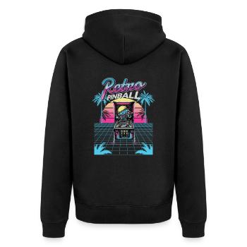 Pinball Pinball Machine Arcade Gamer Retro Pinball - Unisex Premium Organic Zip Hoodie - black - Back - Nico (187cm)
