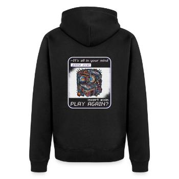 Pinball Pinball Machine Arcade Gamer Funny - Unisex Premium Organic Zip Hoodie - black - Back - Nico (187cm)