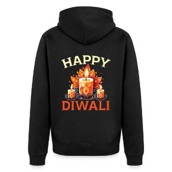 Frohes Diwali Diwali Fest Indischer Hinduismus - Unisex Premium Bio Zip Hoodie - Schwarz - Hinten - Nico (187cm)
