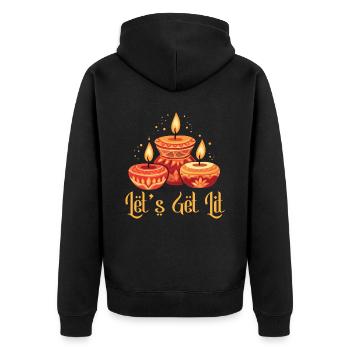 Frohes Diwali Diwali Fest Indischer Hinduismus - Unisex Premium Bio Zip Hoodie - Schwarz - Hinten - Nico (187cm)