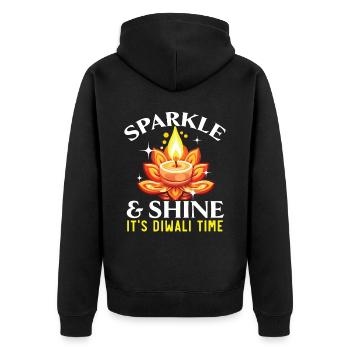 Frohes Diwali Diwali Fest Indischer Hinduismus - Unisex Premium Bio Zip Hoodie - Schwarz - Hinten - Nico (187cm)