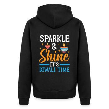 Frohes Diwali Diwali Fest Indischer Hinduismus - Unisex Premium Bio Zip Hoodie - Schwarz - Hinten - Nico (187cm)
