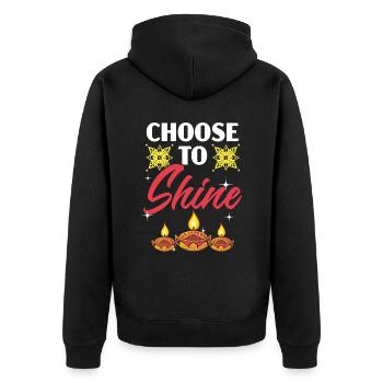Happy Diwali Diwali Festival Indian Hindu Hinduism - Unisex Premium Organic Zip Hoodie - black - Back - Nico (187cm)