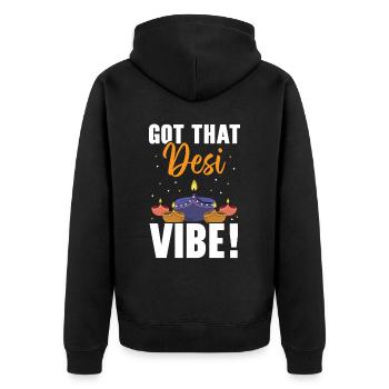 Happy Diwali Diwali Festival Indian Hindu Hinduism - Unisex Premium Organic Zip Hoodie - black - Back - Nico (187cm)
