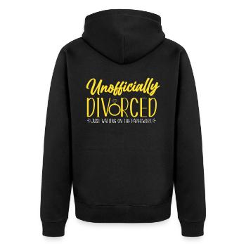Happy Divorce Party officieusement - Veste à capuche bio Premium Unisexe - noir - Dos - Nico (187cm)